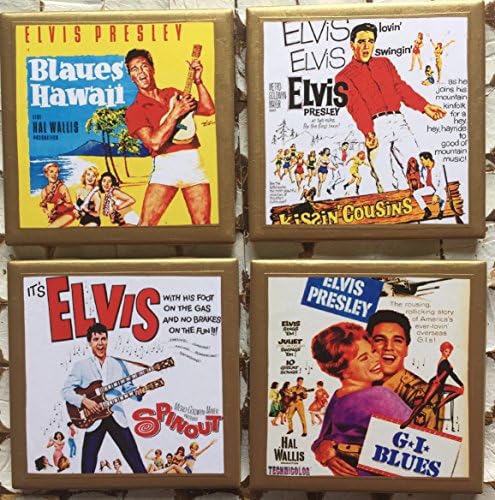 Coasters! Elvis Movie poster coasters with gold trim