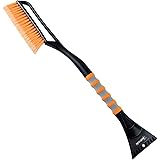 AstroAI 27” Snow Brush and Detachable Ice Scraper with Ergonomic Foam Grip for Cars, Trucks, SUVs (Heavy Duty ABS, PVC Brush)