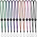 YOUOWO Wrist Lanyard 6 Colours Adjustable Length,Small Strap 12 Pcs Short Lanyard For Keys Phone Cases Keychain USB,Pink,Green,Blue,Orange,Purple,Black