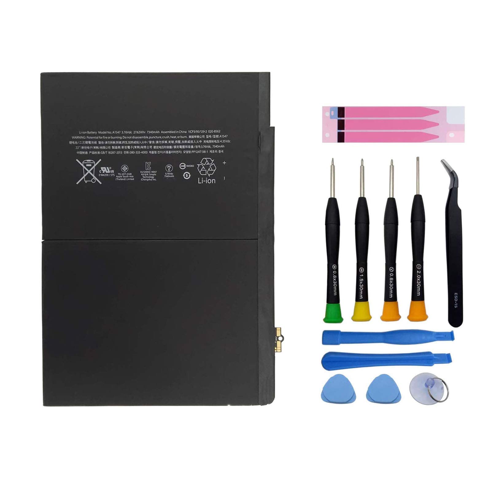 K KYUER A1547 Tablet Batterie Pour IPad Air 2 2th Gen A1566 A1567/iPad 6th Gen A1893 A1954 MGKL2LL/A MGKL2B/A MGKM2LL/A MGLW2LL/A MGL12LL/A MGTX2LL/A MGTY2LL/A MH0W2LL/A MH1J2LL/A MH182LL/A MR7G2LL/A