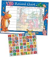 Paper Projects Zog Reward Chart Wipe-Clean 56 Sparkly Stickers A3 view 2