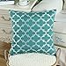 CaliTime Pack of 2 Soft Throw Pillow Covers Cases for Couch Sofa Home Decoration Modern Quatrefoil Trellis Geometric 18 X 18 Inches Teal