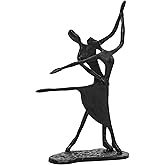 Hanna Roberts Couple Sculptures Cast Iron Gift for Anniversaries Wedding Birthday Valentines, Abstract Figurine Bookshelf Decor, Metal Statues Desktop Decoration