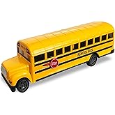 ArtCreativity Yellow School Bus Toy for Kids - 8.5 Inch Pull Back Car with Cool Opening Doors and Rubber Tires - Durable Diecast School Bus - Best Birthday Gift for Boys and Girls