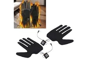 2-Pair Heated Glove Liners with 3 Heat Settings, Fast Warming & Touchscreen Fingers, Ultra-Thin USB Electric Heating Gloves f