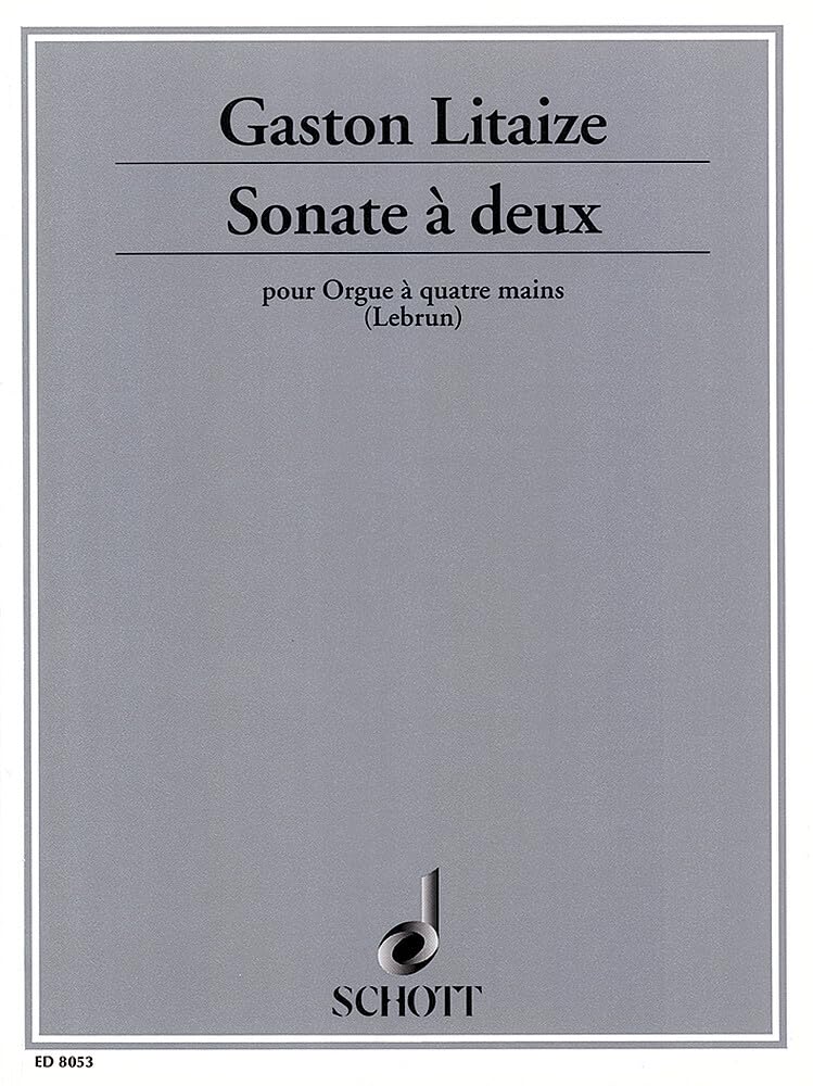 Sonate à deux: organ (4 hands).