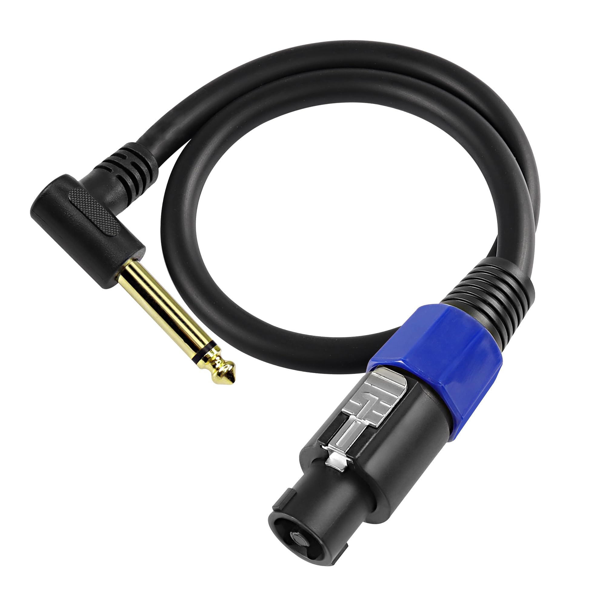 MEIRIYFA Speakon to 1/4 Mono Speaker Cable, Right Angle 6.35mm (1/4") TS Male Plug to Speakon Male Speaker Audio Cord with Twist Lock - 0.5M (6.35mm Male)