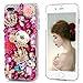 Mavis's Diary iPhone 7 Plus Case (5.5 inch) 3D Handmade Bling Crystal Diamond Shiny Sparkling Rhinestones Full Edge Protective Clear Hard PC Cover (Red)