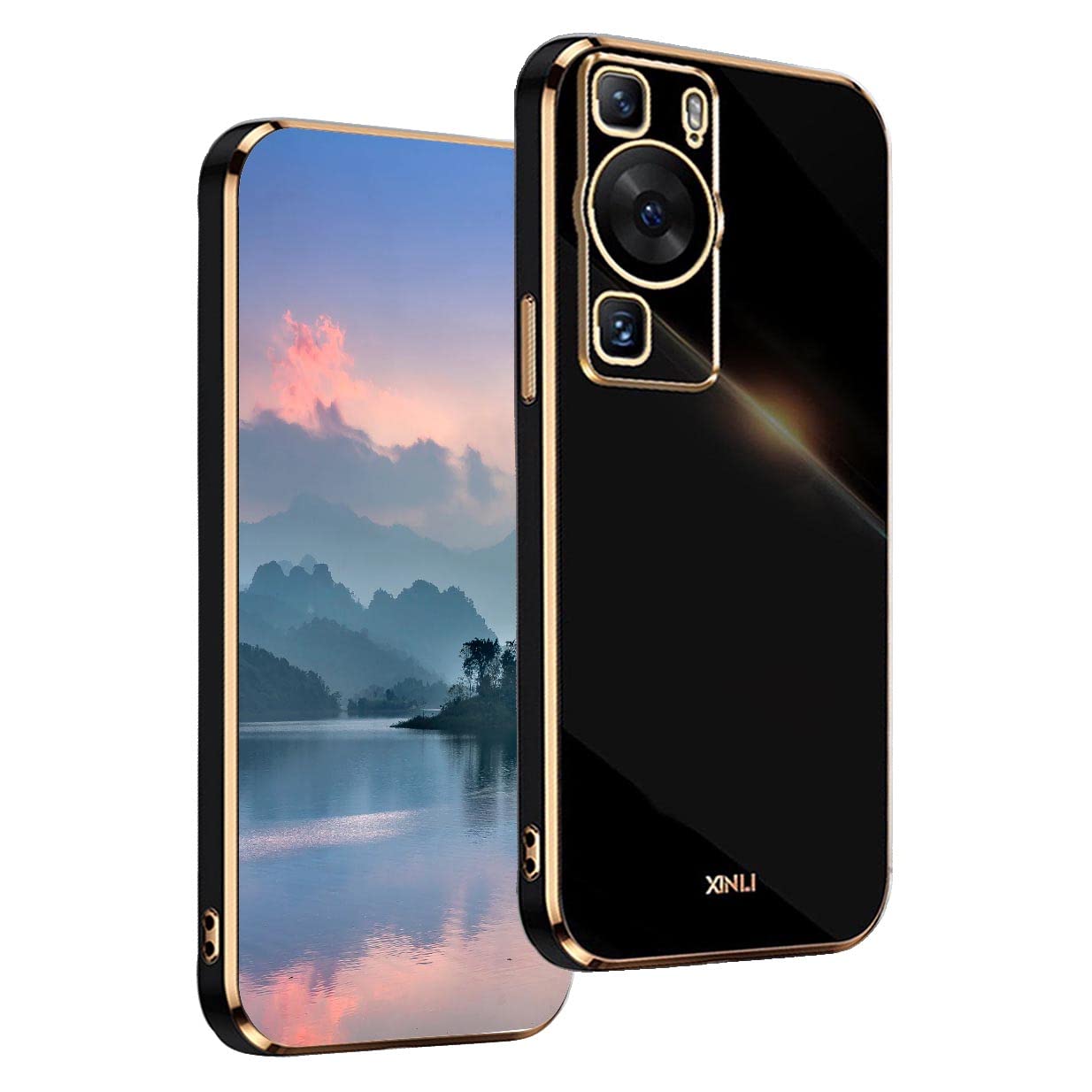 UPLAI Case for Huawei P60 Pro, Ultra Thin Shockproof Protection Cover with Electroplating Design, Premium TPU Bumper and Soft Silicone Stylish Durable Cover.(Black) — image 1
