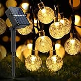 Hizing Outdoor String Lights, Solar Lights 30 LED Warm White Crystal Ball Fairy Waterproof for Outside Garden,Patio,Yard,Home,Christmas Tree,Parties and Holiday Decorations