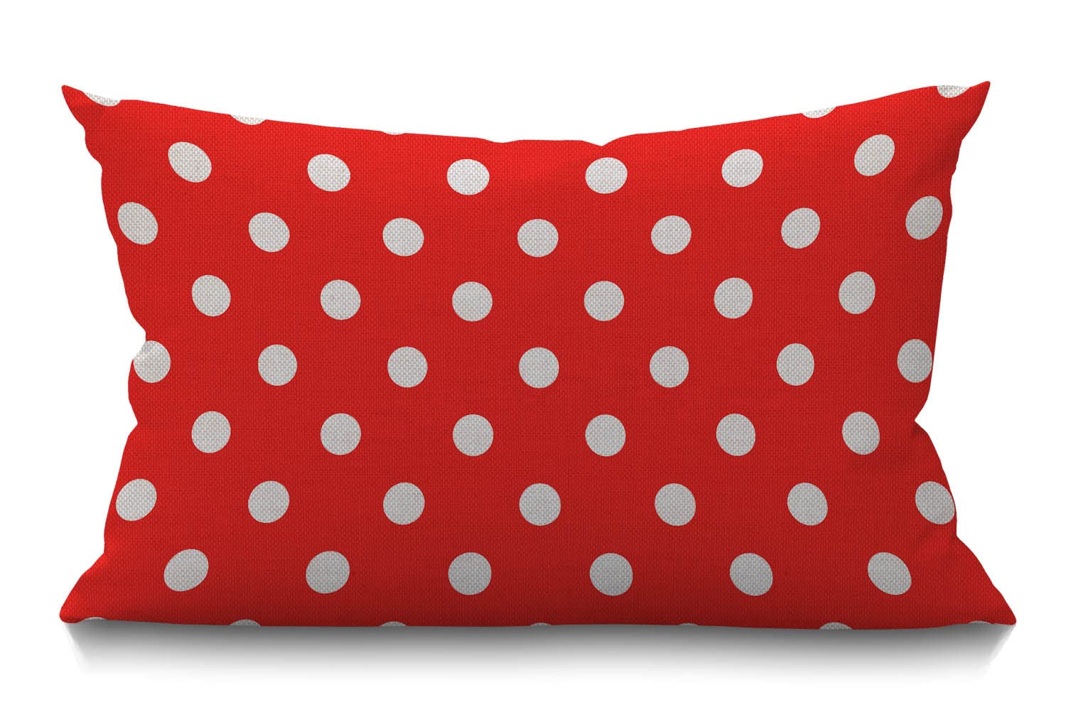 BGBDEIA Red White Polkadot Lumbar Cushion Cover 30 x 50 cm 12x20 Inch Decorative Bedroom Living Room Wave point seamless pattern background Rectanglar Throw Pillow Cover for Bed Sofa Couch
