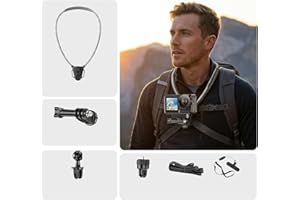 Neck Phone Mount for Action Cameras - Adjustable POV Cameras Holder for Vlogging, Cooking, Travel & Workouts-Black