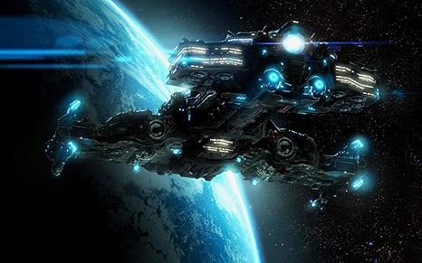 Amazon ポスターデカール 星空の宇宙船 3d 壁画壁紙デザインのカスタムメイド壁画リビングルームホーム壁紙装飾 280x0cm 110x78inch ウォールステッカー オンライン通販