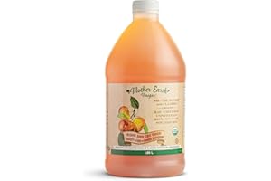 MOTHER EARTH VINEGAR Mother Earth, Organic Apple Cider Vinegar with The Mother, Half Gallon, Fresh Pressed Organic Apples, OACV, ACV, Raw, Unpasteurized, Unfiltered (1/64oz Bottle)