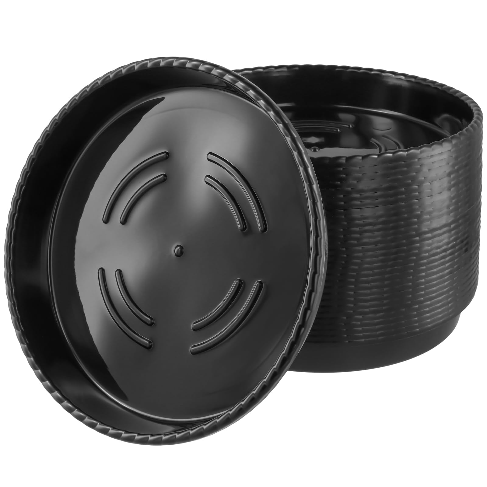 MAKTSAM 20 PCS 30cm Round Plant Saucers, Black Flower Pot Saucers, Plastic Plant Pot Trays for Garden Flower Plant Indoor