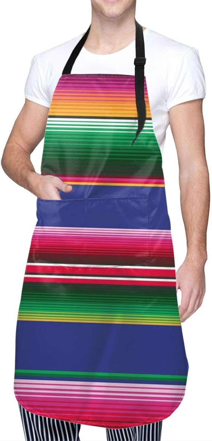 Colorful Mexican Stripes Aprons for Women Cooking Baking Waterproof