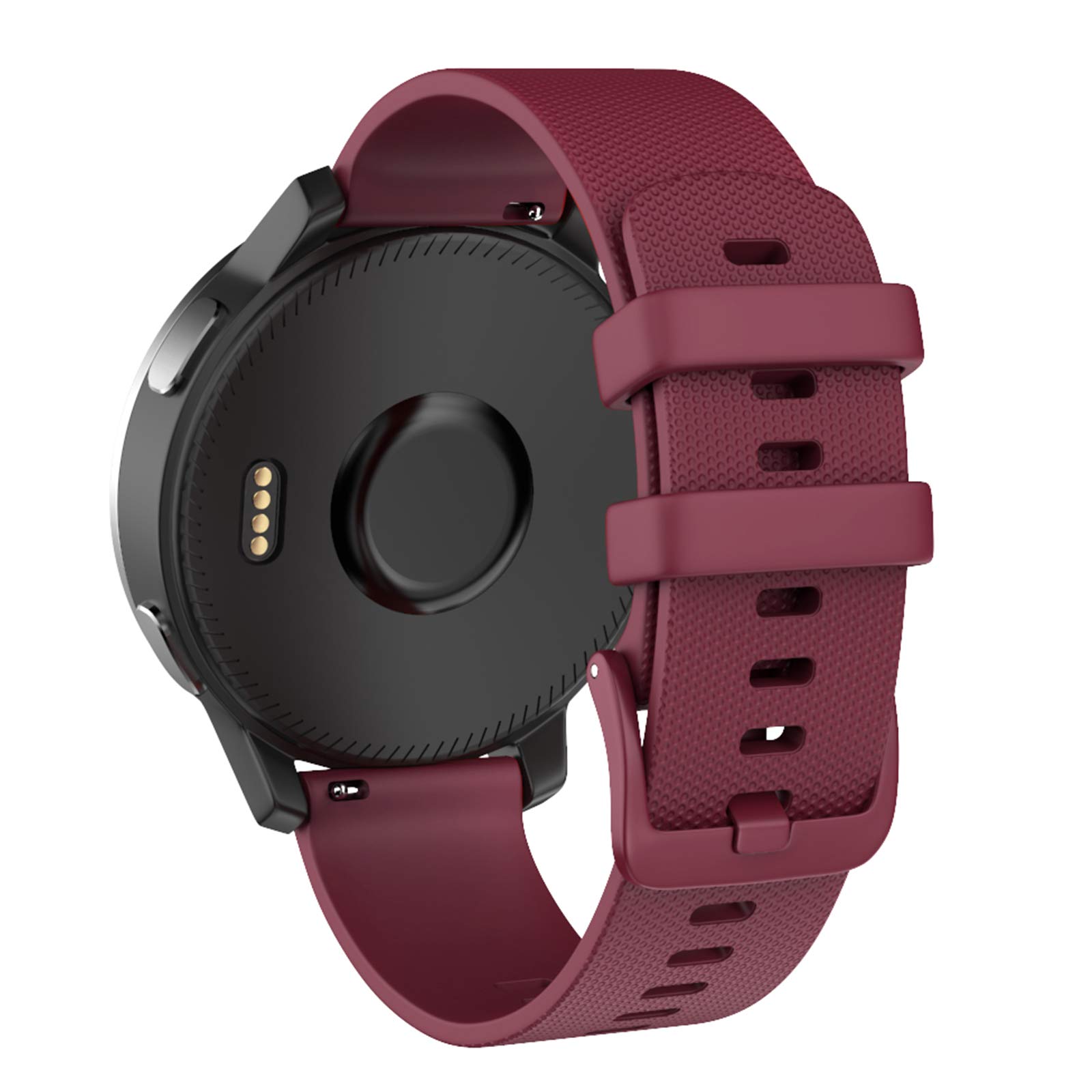 ISABAKE Strap for Garmin Venu 2S/ Vivoactive 4S/ Vivomove 3S, 18mm Quick Release Silicone Band for Forerunner 265S/TicWatch C2/Fossil Q Venture Gen 4/Gen 3