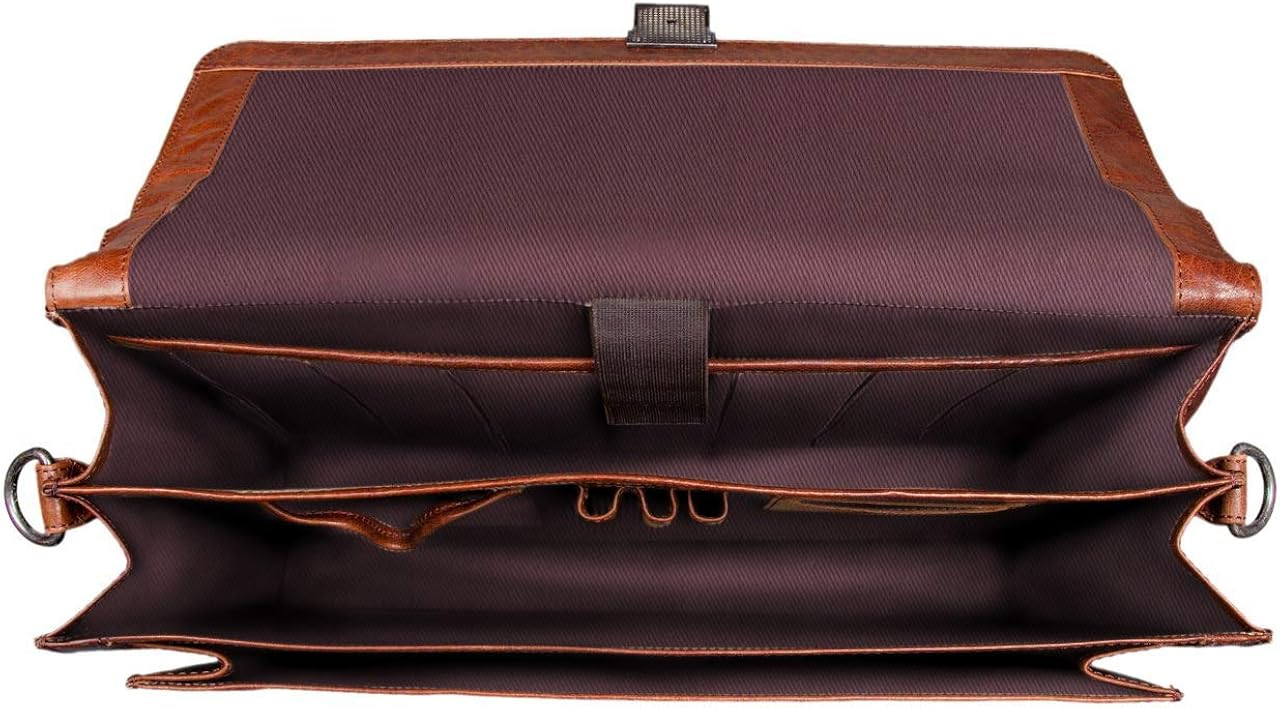 STILORD 'Johann' Classic Leather Briefcase with 15.6 inches Laptop Compartment Portfolio Men & Women Classic Design Satchel Business Work Bag Leather - Image 5