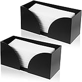 LIQWEI 2 Pack Paper Towel Dispenser Countertop, Black Acrylic Napkin Dispenser, Bathroom Paper Towel Holder Dispensers for Z-fold C-fold MultiFold Trifold-Bathroom Toilet Kitchen Restaurant