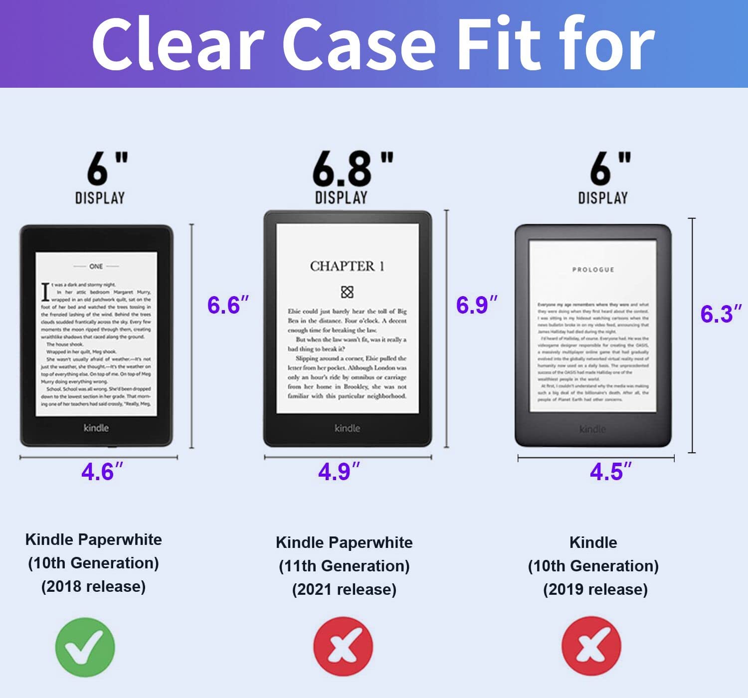 Clear Case Fit for Kindle Paperwhite (10th Generation, 2018) 6