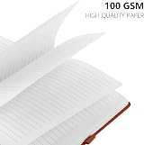 Lefute A5 Notebook 2 Pack 200 Pages 100 GSM Hardcover Journal Black Brown view 4