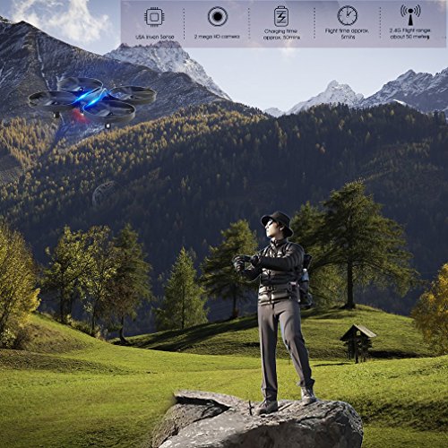 LESHP 2.4GHz 4CH Wireless Drone RC Quadcopter Remote Control Helicopter with 3D 360 Degree Flips & Rolls 6-Axis Gyro, Height Hold Steady Super Easy Fly for Training