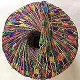 Sparkling Rainbow Mini Ladder Glitz Yarn - Red, Green, Blue, Brown, Purple, Pink, Orange, Yellow with Silver Sparkle
