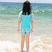 TFJH E Girls Sun Protection Swimwear butterflyflower Swimsuit UPF 50+ UV Cyan 12A