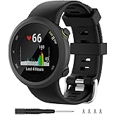 Anuoli Compatible with Garmin Forerunner 45 Watch Band, Silicone Replacement Strap for Garmin Forerunner 45 Smartwatch.