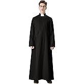 IvyRobes Unisex Adult's Clergy & Pulpit Anglican Cassock with Tab Insert Collar