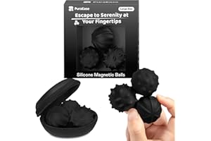PURAEASE Magnetic Sensory Fidget Balls – 3PC Large Weighted Textured Silicone Stress Relief Toys for Adults & Teens with ADHD, Autism, Anxiety – Quiet Fidget Magnets for Desk, Travel, Office & Gifting