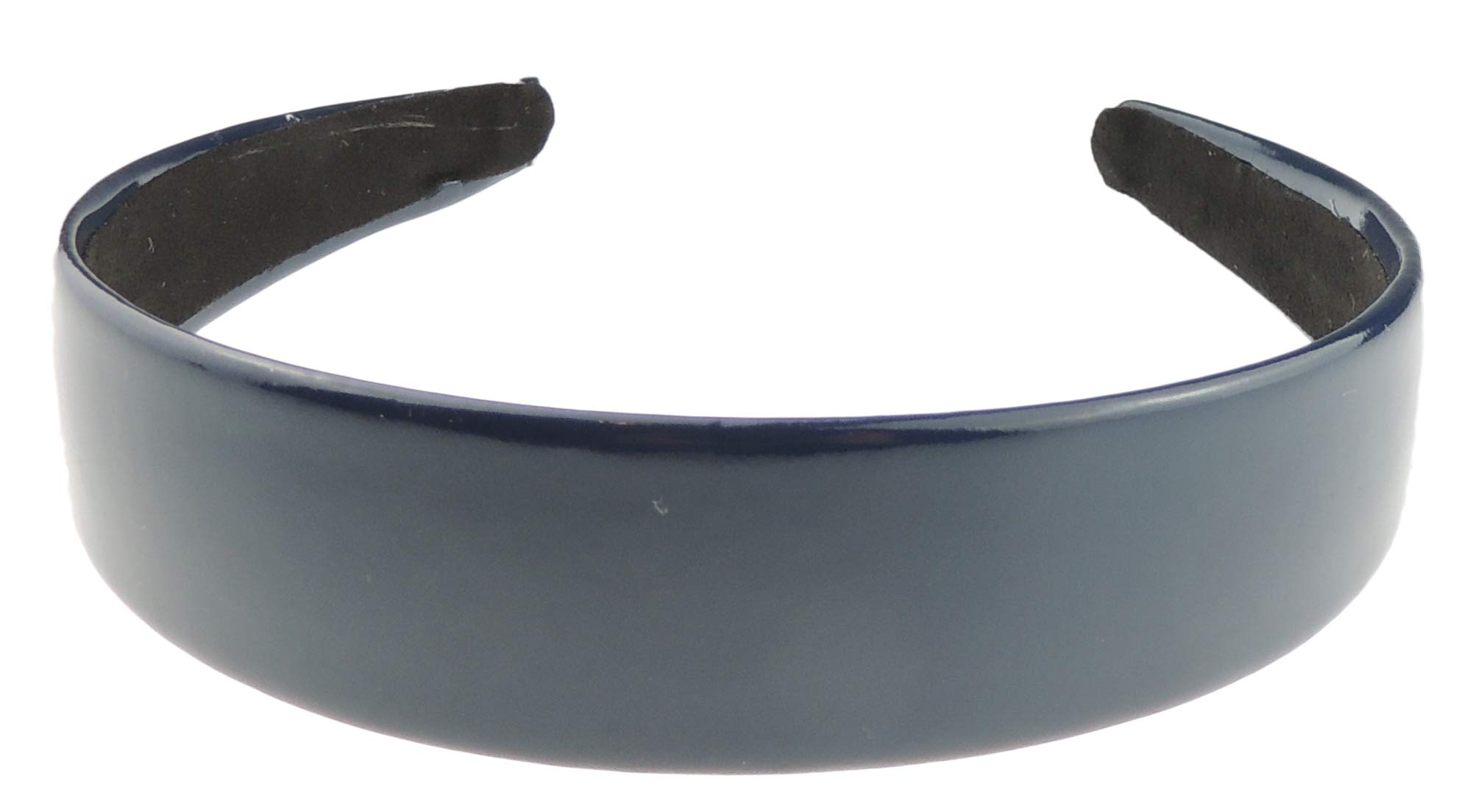 Girls Ladies Small Head Patent Leather Look Shiny Party Birthday Christmas Evening Headband Alice Band Alice Band Hair Hairband Accessories (Navy)