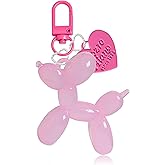 LAEKOU Jelly Balloon Dog Design Keychain for Women, Cute Girls Key Chain, Bag Charms Accessories for Car Purse Backpack