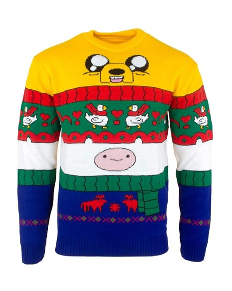 Adventure Time: Finn & Jake Xmas Pullover S