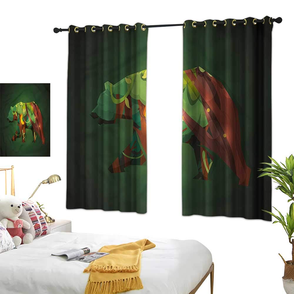Amazon Com Lightly Black Curtains Cabin Forest Foliage Shape Of