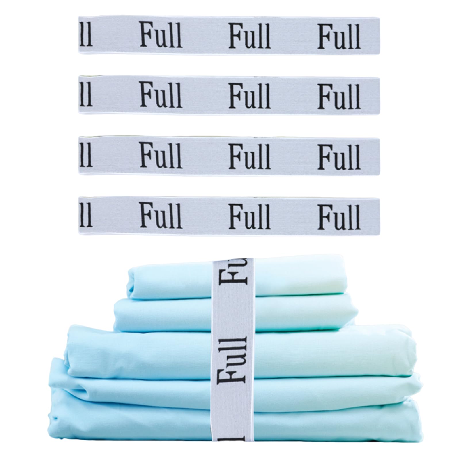 keepsweat Bed Sheet Organizer Bands,Sheet Organizers and Storage Bands Bed Sheet Label Bands Organizers for Linen Closet Sheet Keepers Straps for Pillow Case,Duvet,Quilt (Full)