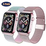 GBPOOT Compatible for Apple Watch Band 38mm 40mm 42mm 44mm, Wristband Loop Replacement Band for Iwatch Series 5,Series 4,Series 3,Series 2,Series 1,Colorful and Rosegold,38mm/40mm