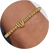 Pendlixy Gold 12 Constellations Bracelets for Women, 18K Gold Plated Beaded Stretch Bubble Bracelets Charm Jewelry Bracelet Gifts for Birthday Mother's Day Valentines Christmas