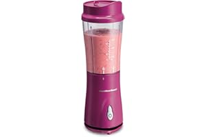 Hamilton Beach Portable Blender for Shakes and Smoothies with 14 Oz BPA Free Travel Cup and Lid, Durable Stainless Steel Blad