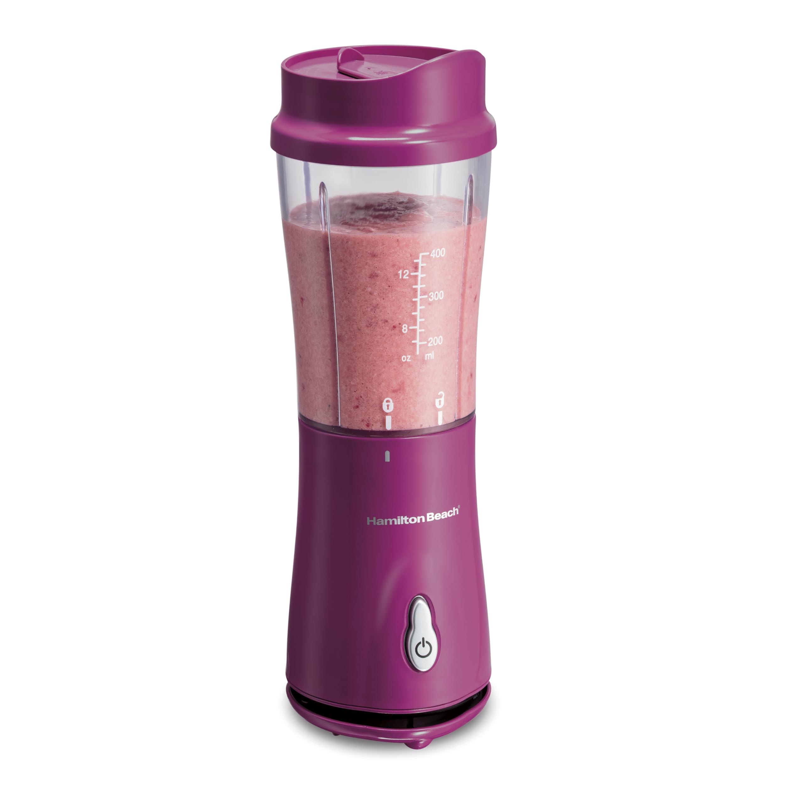 Photo 1 of Hamilton Beach Portable Blender for Shakes and Smoothies, 14 Oz BPA Free Travel Cup & Lid, Durable Stainless Steel Blades, Personal Smoothie Blender, Raspberry, 51131G