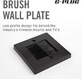 G-PLUG Cable Pass Through Wall Plate with Brush, Black, Single Gang view 5