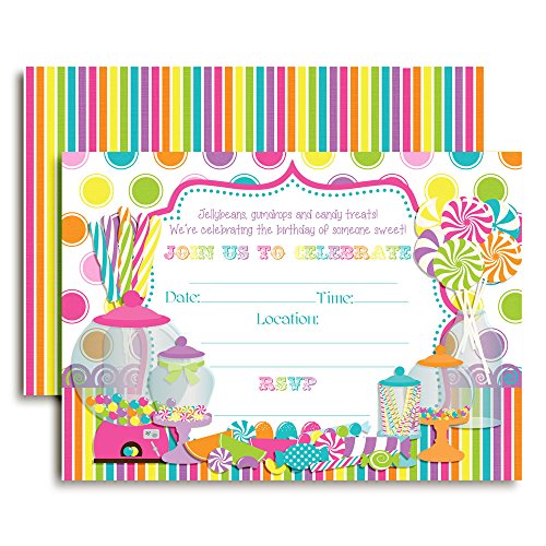 Sweet Shoppe Candy Shop Birthday Party Invitations, 20 5
