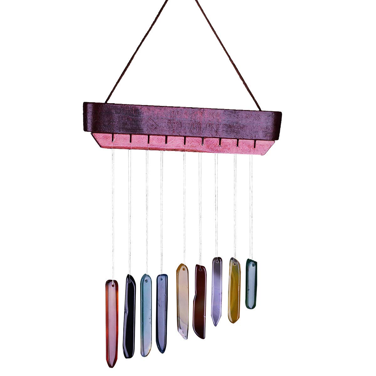 KYEYGWO Agate Sliced Geode Wind Chime Sun Catcher Crystal Stone for Indoor Outdoor Home Garden Decoration