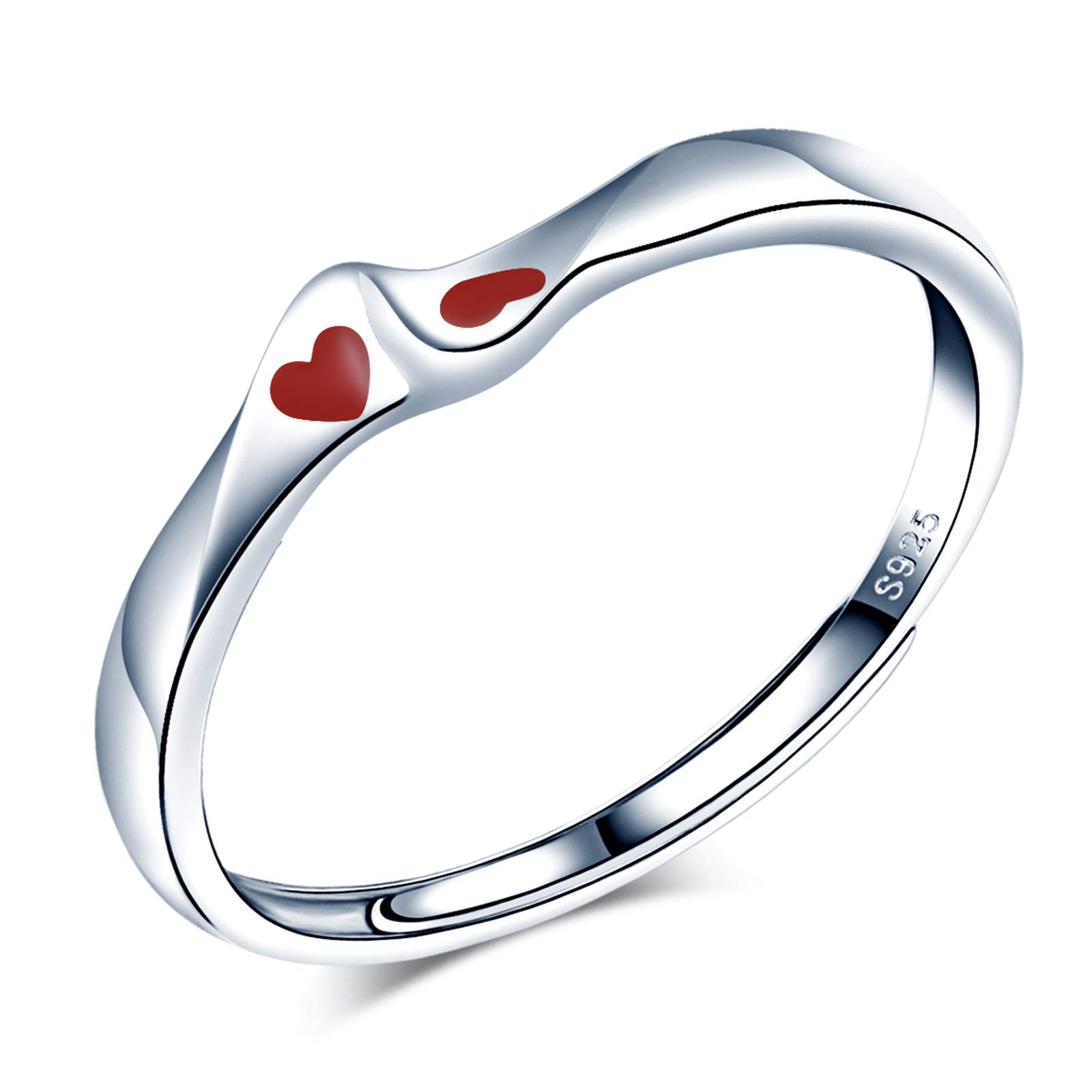 CPSLOVE Couple Ring for women and men, 925 sterling silver ring, wedding ring, Adjustable open ring, Romantic Heart engagement ring, engagement ring, Adjustable ring