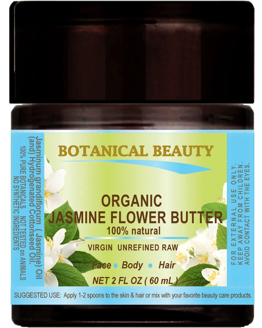 JASMINE OIL BUTTER Pure Natural Virgin Unrefined RAW for FACE, SKIN, BODY, DAMAGED HAIR, NAILS. (2 Fl Oz)