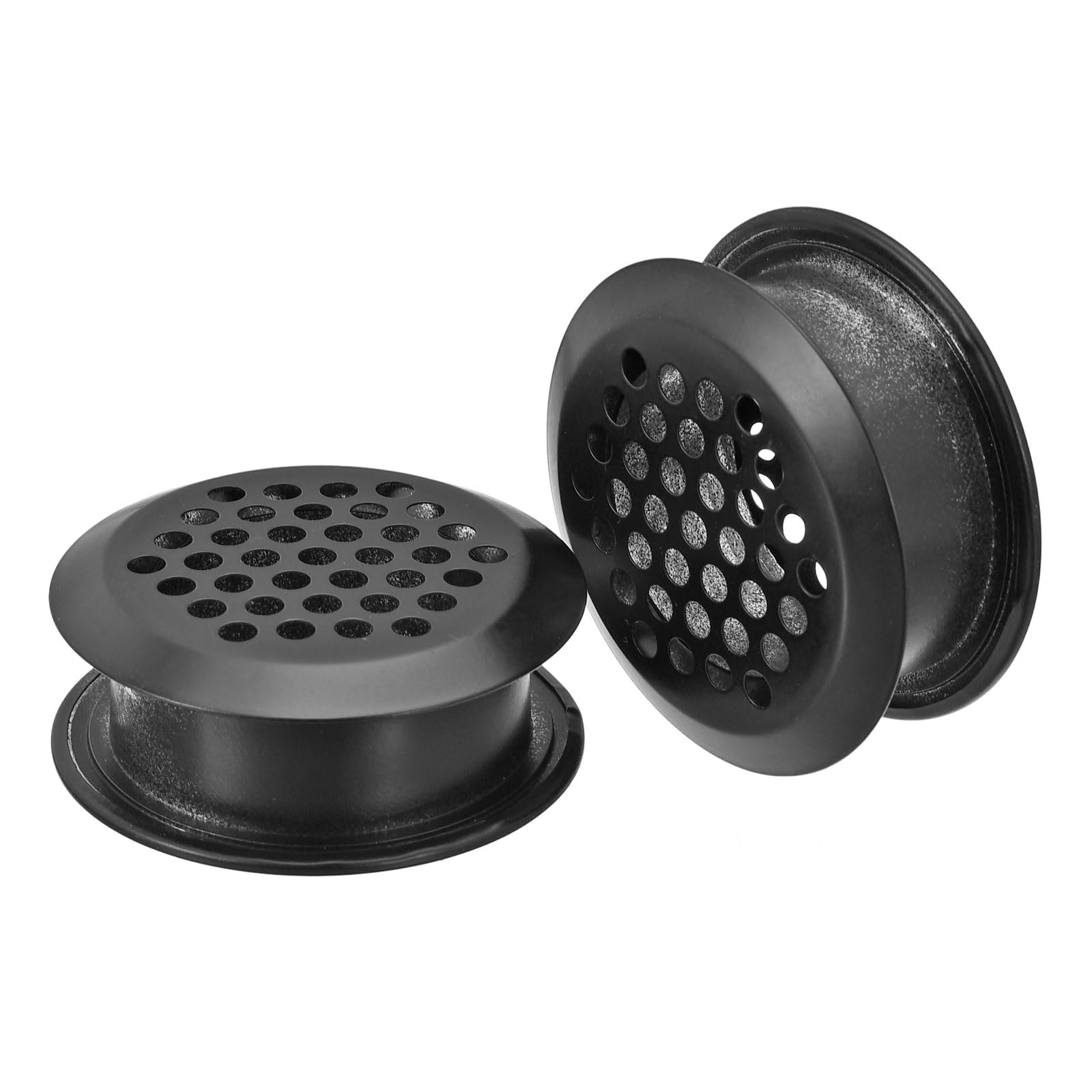 uxcell 33mm(1-5/16") Circular Soffit Vent, 5pcs Stainless Steel Circular Air Vents Dual Panel Round Mesh Hole Louver for Kitchen Bathroom Cabinet, Black