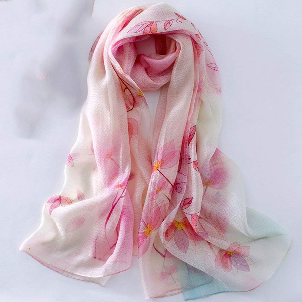 Shawls Scarves Mulberry Silk Female Women Party Casual Fall Winter with 5 Colors