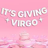xo, Fetti It's Giving Virgo Banner - Iridescent Foil | 4 Ft. | Zodiac Birthday Sign, Horoscope Bachelorette Party Background, Astrology Bday Decorations