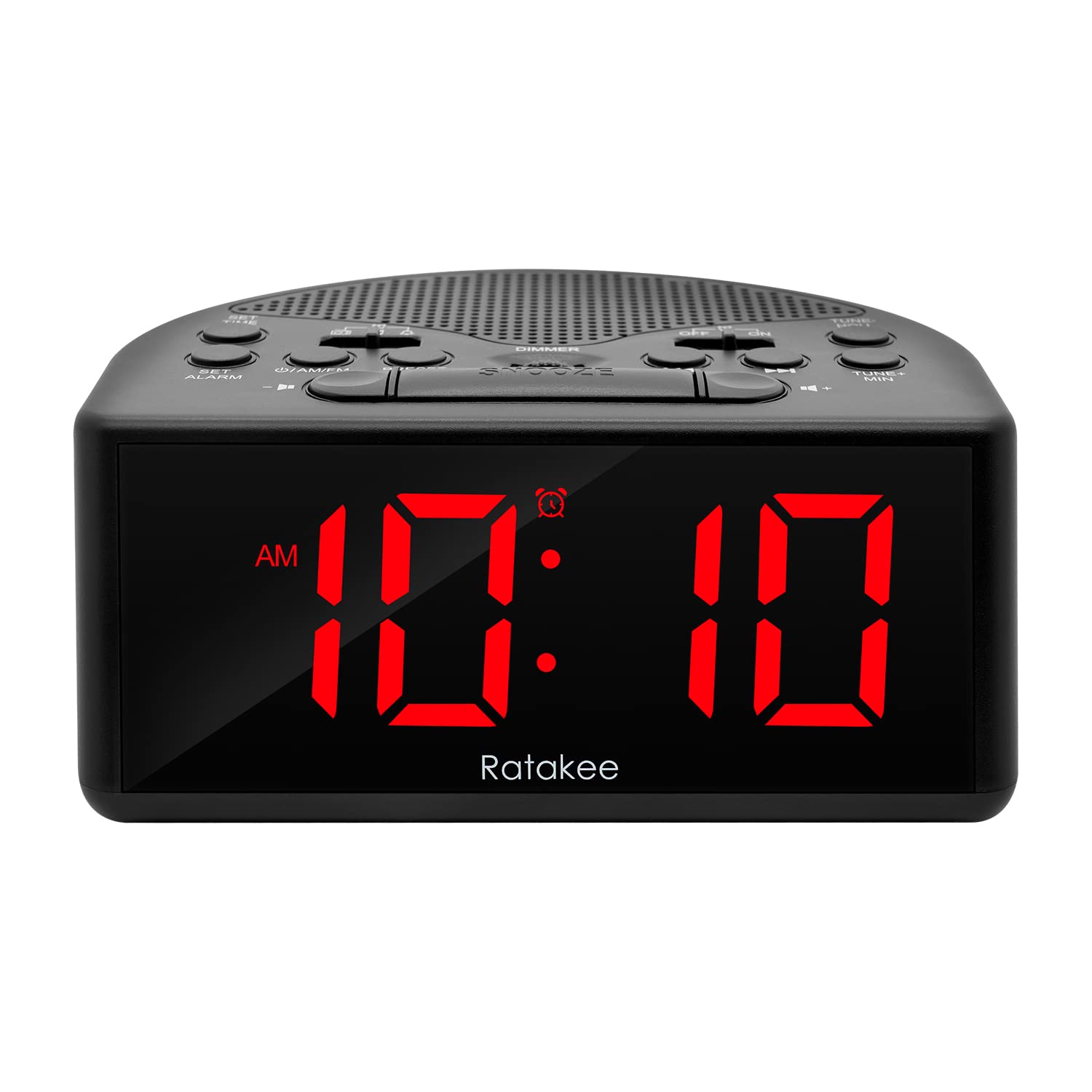 Photo 1 of Digital Alarm Clock Radio for Bedroom with AM/FM Radio, Earphone Port, Easy to Read 1.4” LED Digits, Presets, Sleep Timer, Dimmer, Snooze and Battery Backup