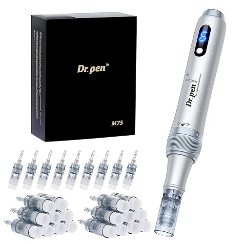 Dr.pen M7S Microneedling Pen, 2025 Dr.pen's Latest Model, Anti-Wrinkles and Scars, Dr.pen Microneedling with 27Pcs Cartridges(9 Models), Professional Microneedling for Face/Body/Hair Growth, Silver